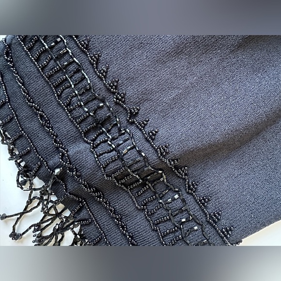 NWT Vintage Chico’s Design Black Beaded Open Front Knit Cardigan Size 1 (US M) - Picture 6 of 11